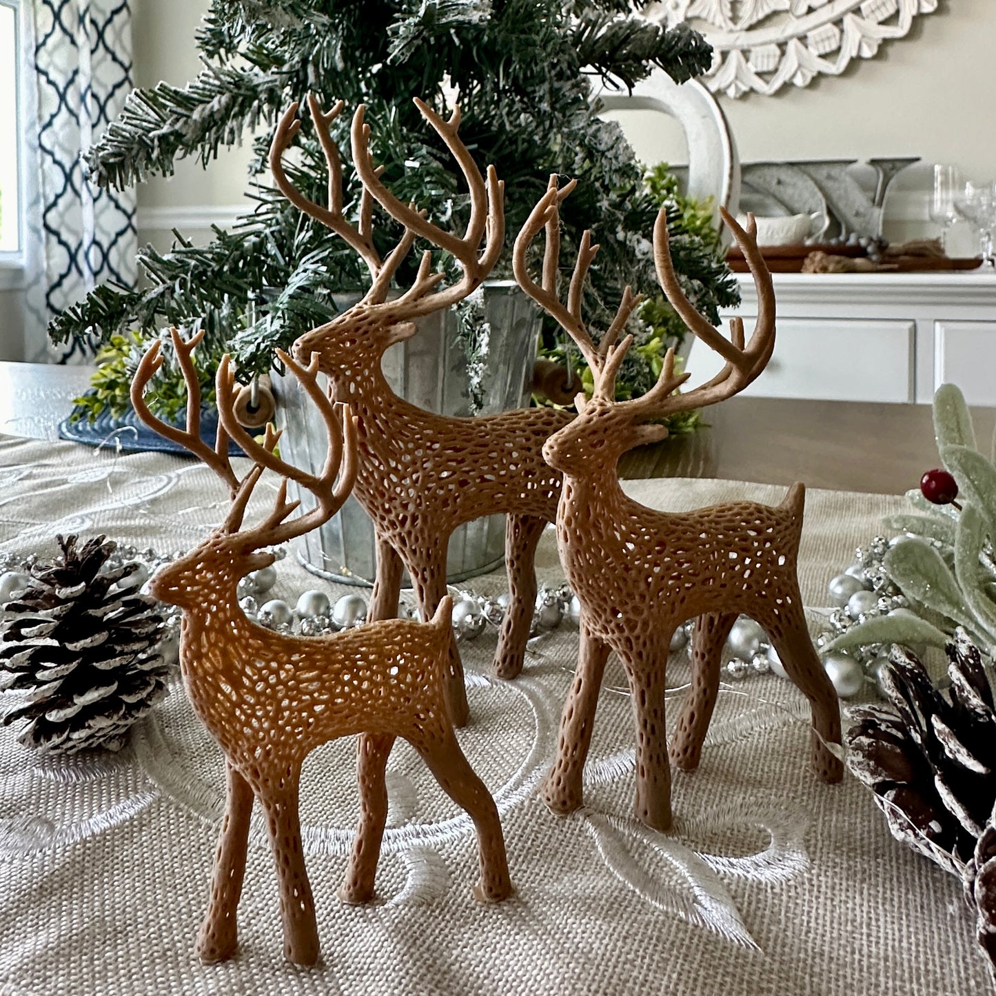 Beautiful Voronoi Style Reindeer Family